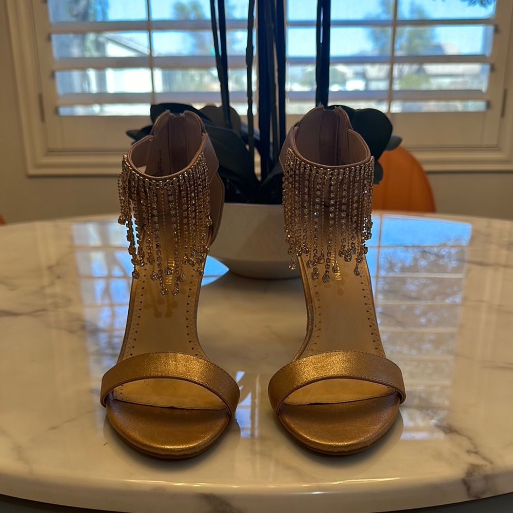 Gold Fringe High Heels